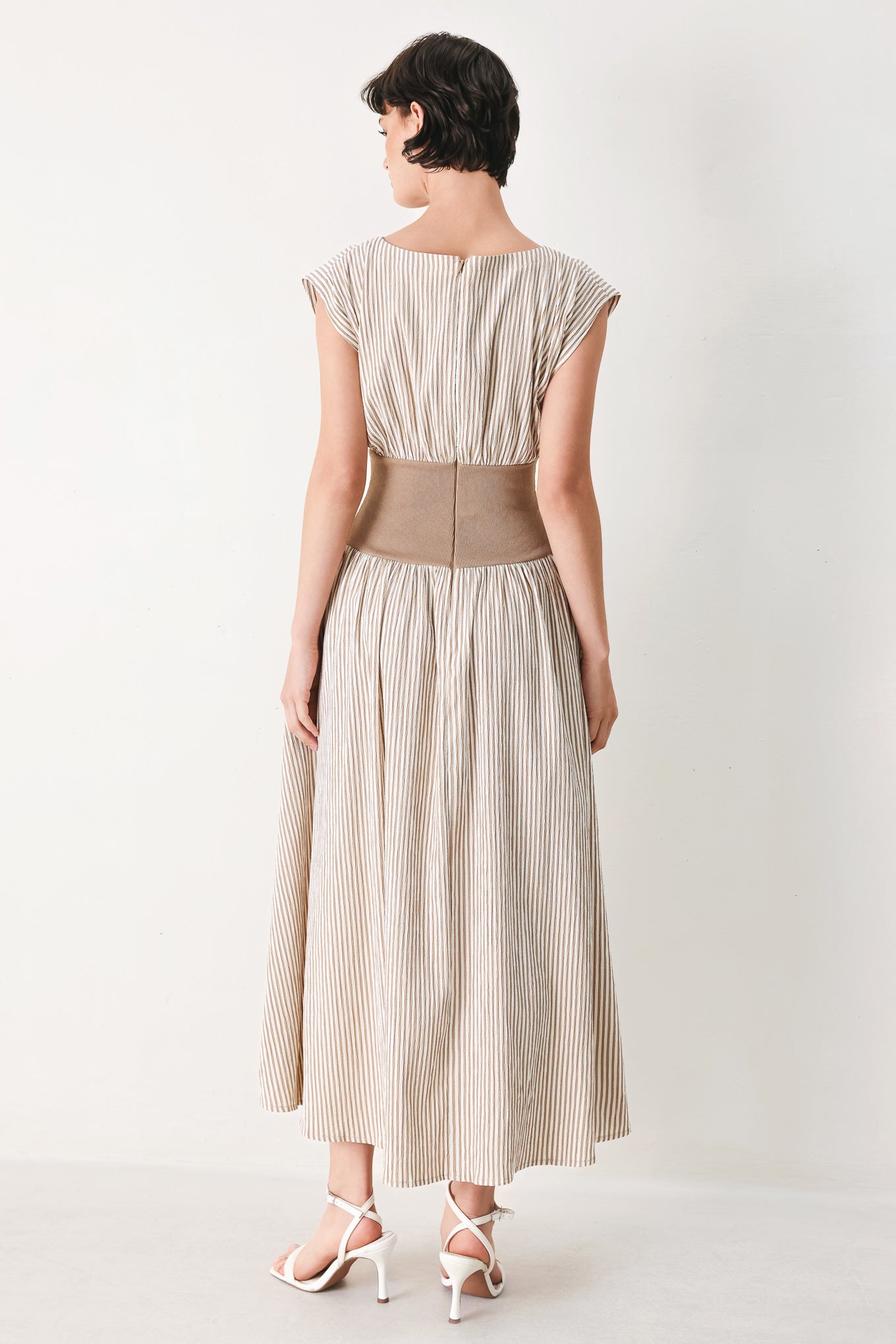 HAMPTONS MORNING STRIPE WOVEN MIDI DRESS