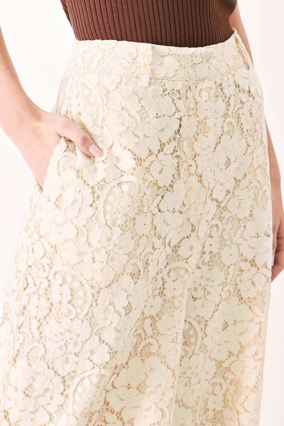 DELICATE BEAUTY WOVEN LACE PANTS