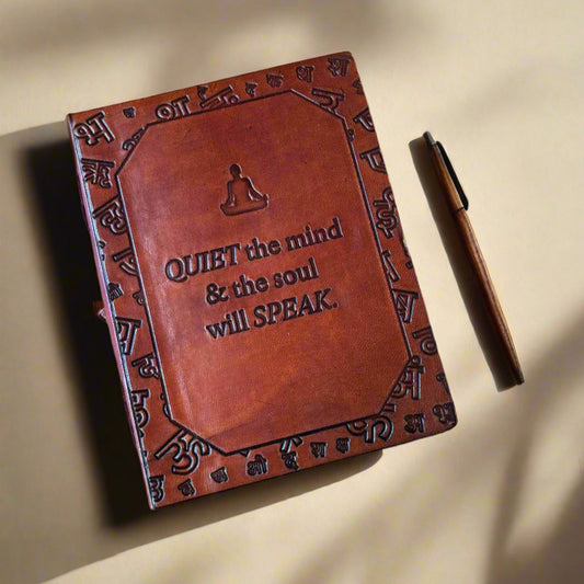 Quiet the Mind Leather Journal - Mindfulness & Spiritual Growth