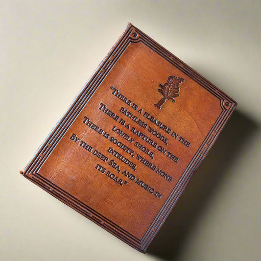 Lord Byron Leather Journal - "Pleasure in the Pathless Woods" Nature Quote