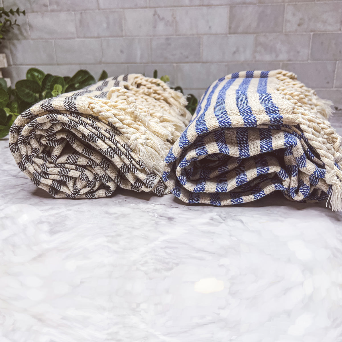 Nautical Turkish Towel 180GSM Cotton Peshtemal Beach Towel Light Quick Dry