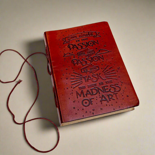 Henry James Quote Leather Journal - "Our Doubt is Our Passion" for Artists & Writers