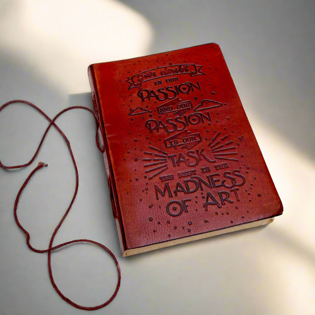 Henry James Quote Leather Journal - "Our Doubt is Our Passion" for Artists & Writers