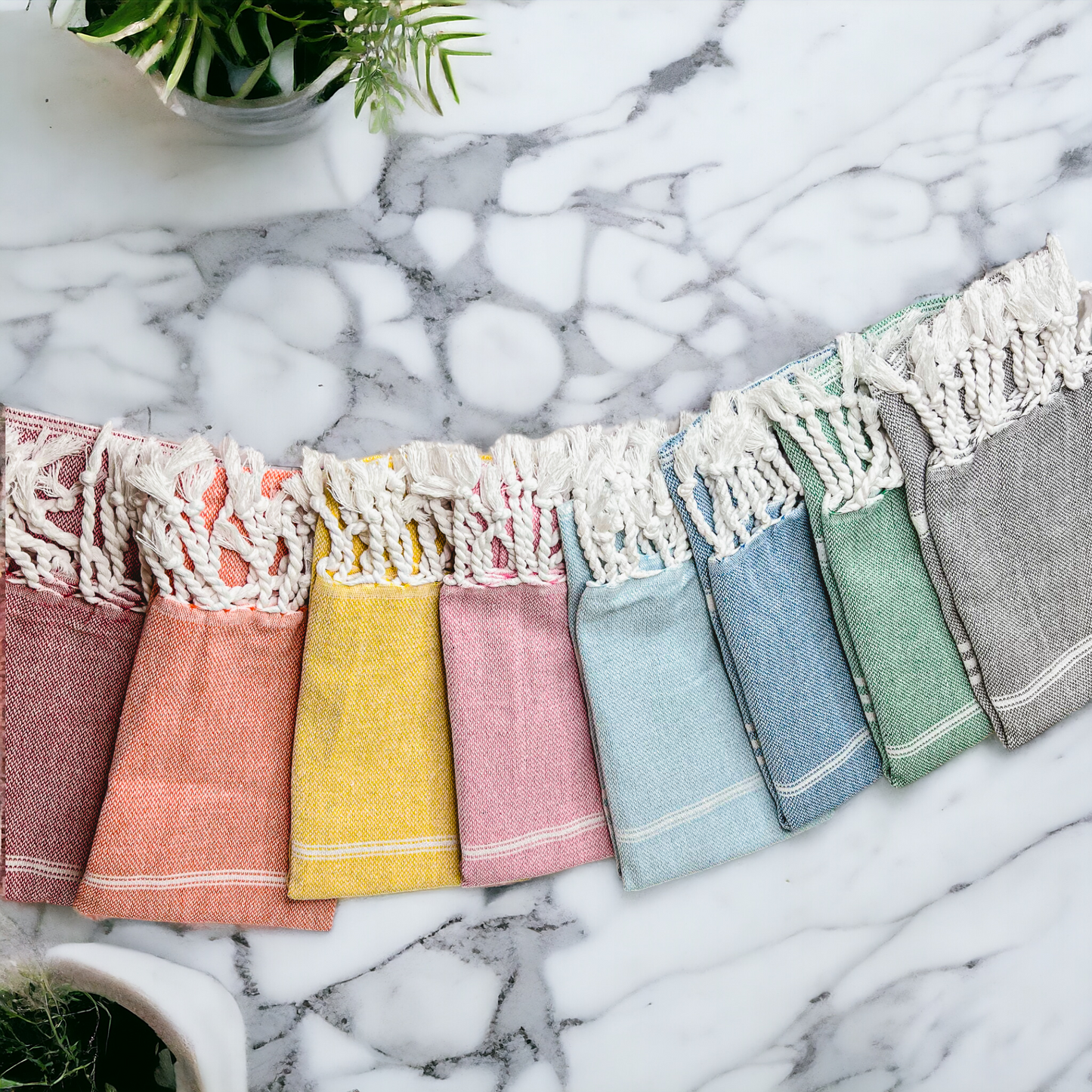 Turkish Hand Towel Oversized 100% Cotton Peshtemal Lightweight Absorbent