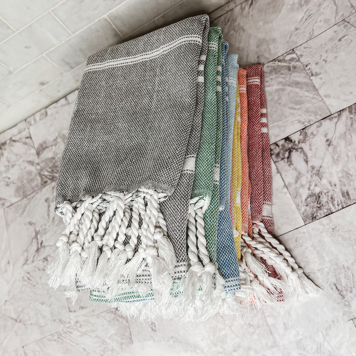 Turkish Hand Towel Oversized 100% Cotton Peshtemal Lightweight Absorbent