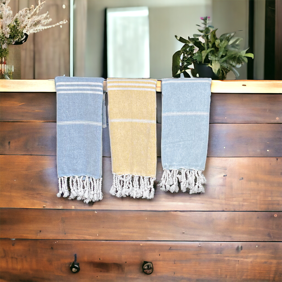 Turkish Hand Towel Oversized 100% Cotton Peshtemal Lightweight Absorbent