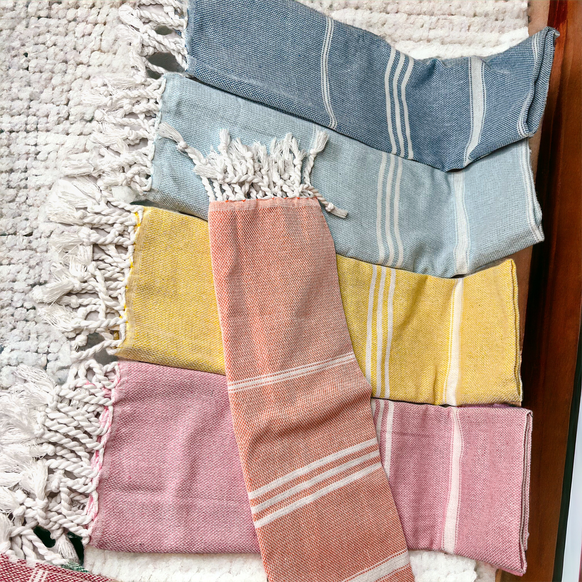 Turkish Hand Towel Oversized 100% Cotton Peshtemal Lightweight Absorbent