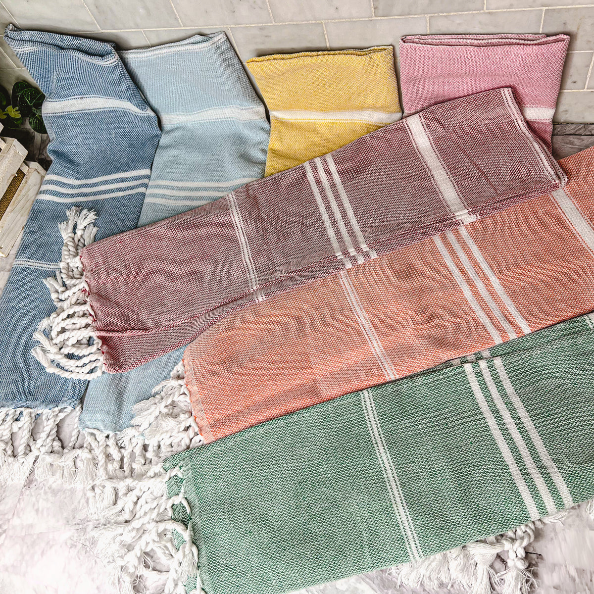 Turkish Hand Towel Oversized 100% Cotton Peshtemal Lightweight Absorbent