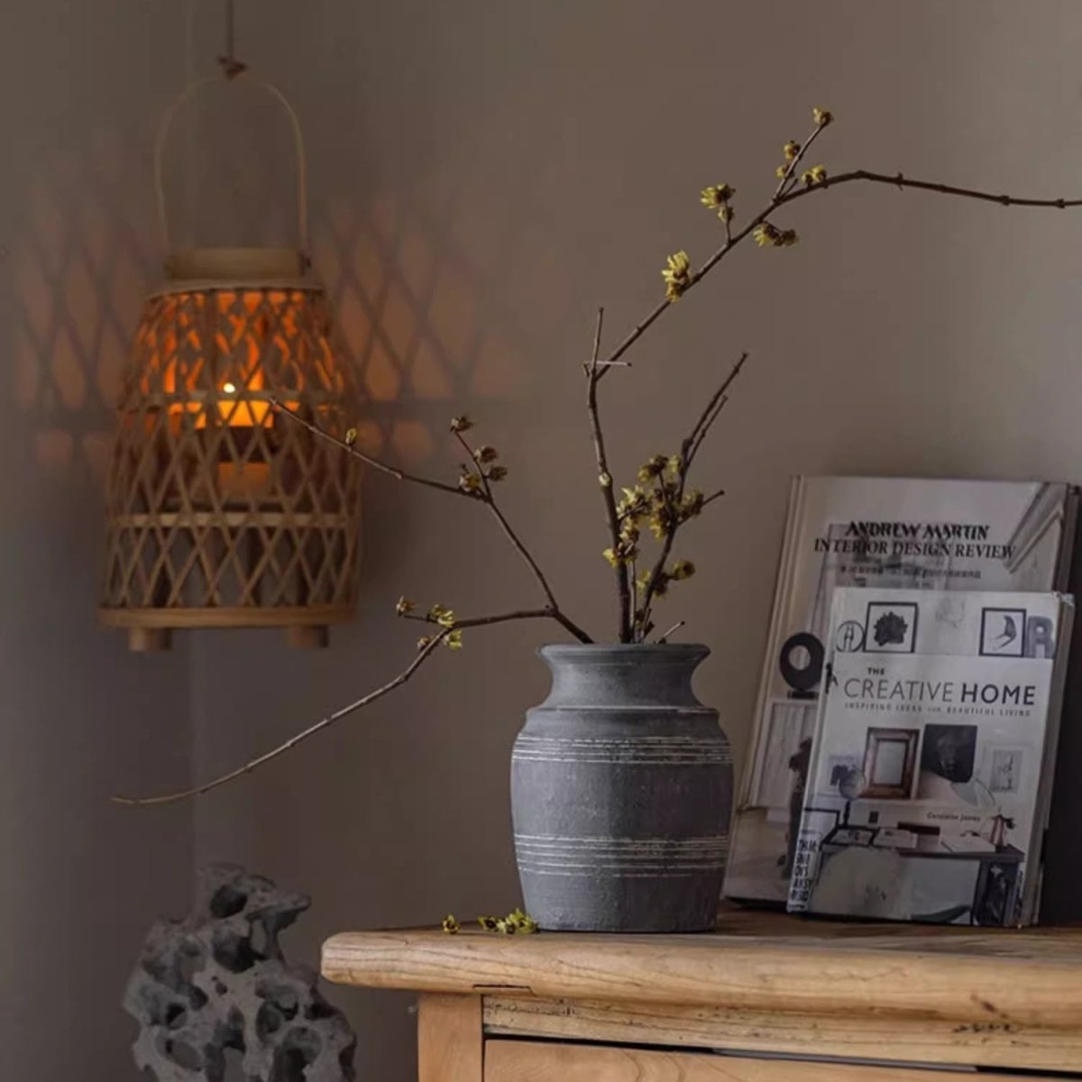 Handmade Gray Clay Pottery Vase