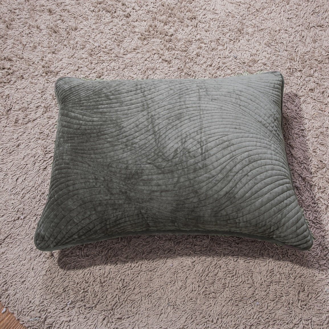 Tache Velvet Dreams Dark Taupe Plush Waves Pillow Sham (JHW-852BR)