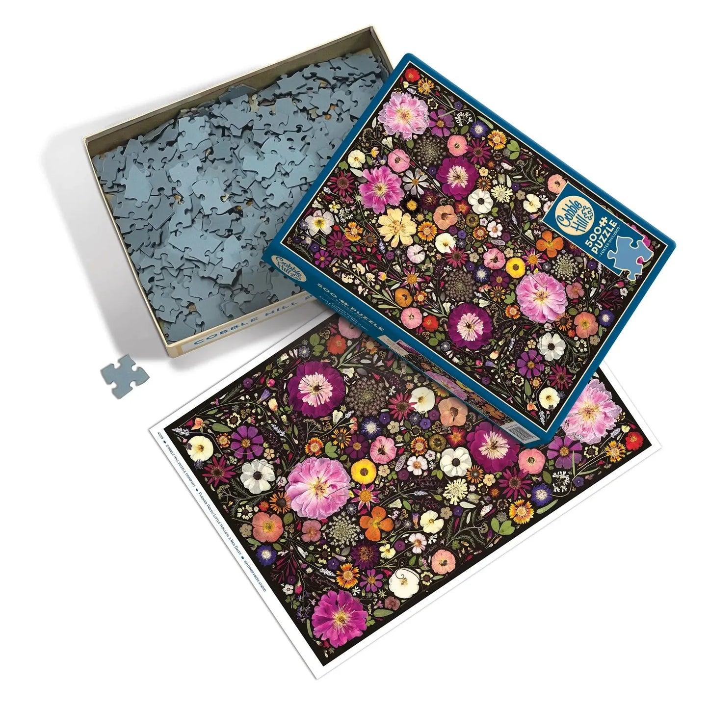 Little Hollow & Red Daisy Flower Press 500 Piece Jigsaw Puzzle Cobble Hill