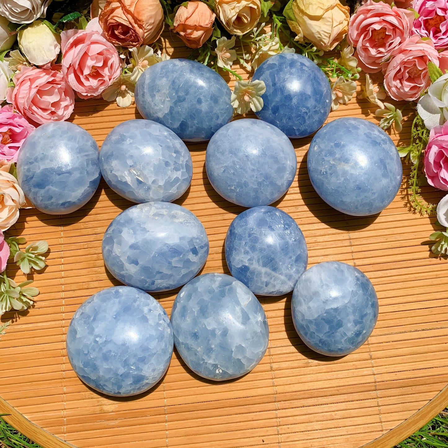 Celestite Palm Stone