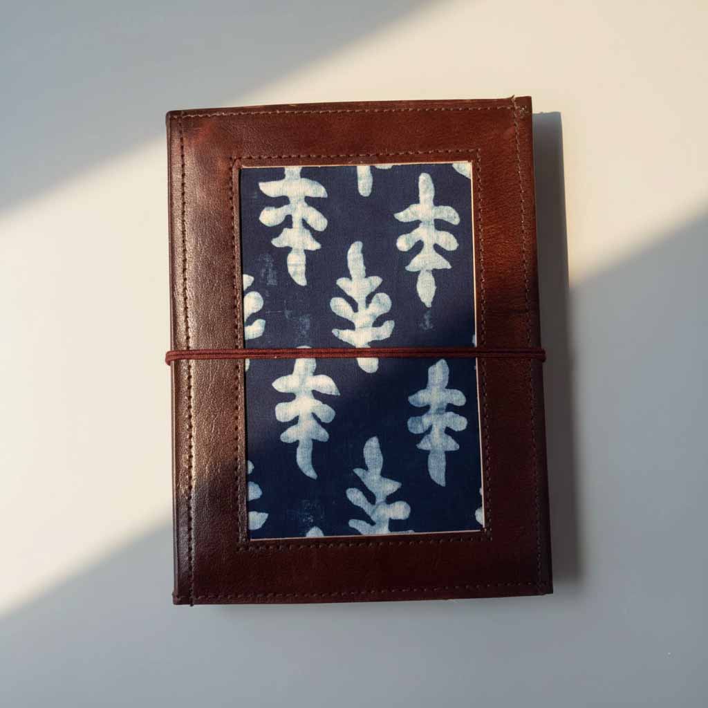 The Legacy Patchwork Journal | Block-Print Fabric & Repurposed Leather, 8x6