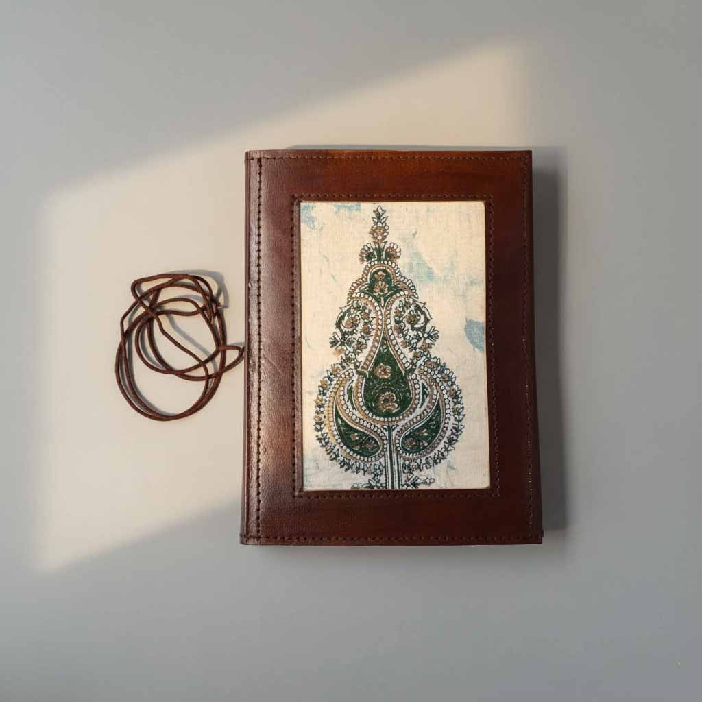 The Legacy Patchwork Journal | Block-Print Fabric & Repurposed Leather, 8x6