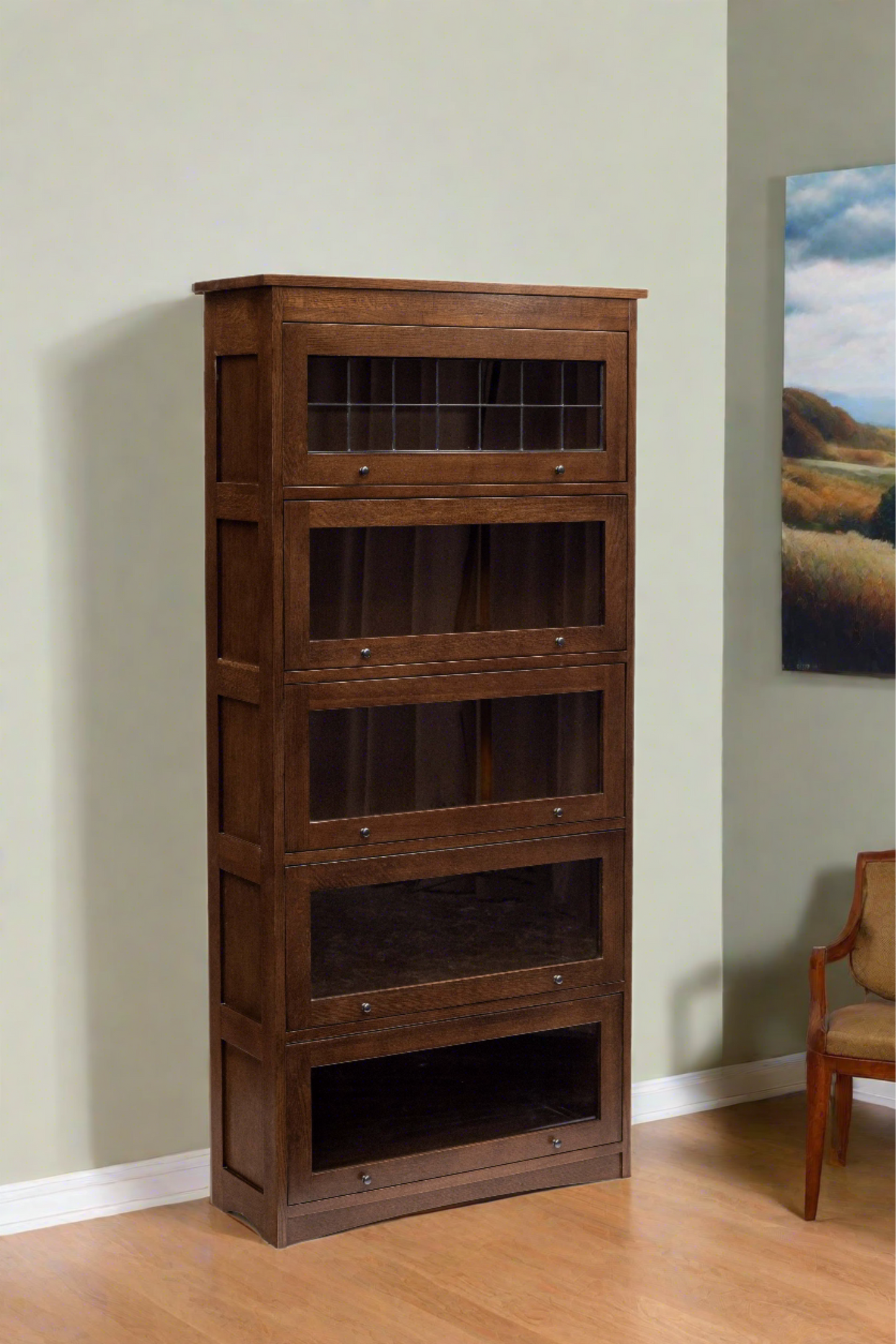 Mission Craftsman Style Oak Barrister Bookcase - 5 Stack
