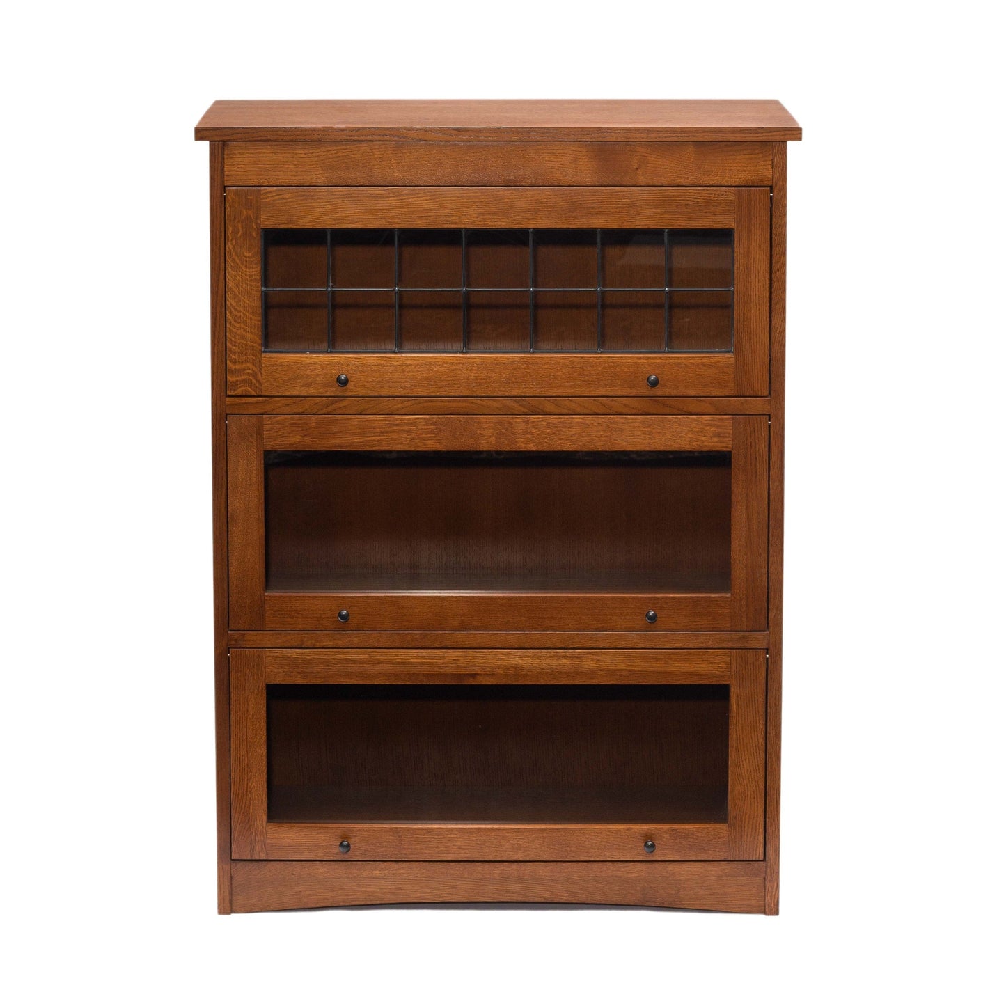Mission Craftsman Style Oak Barrister Bookcase - 3 Stack
