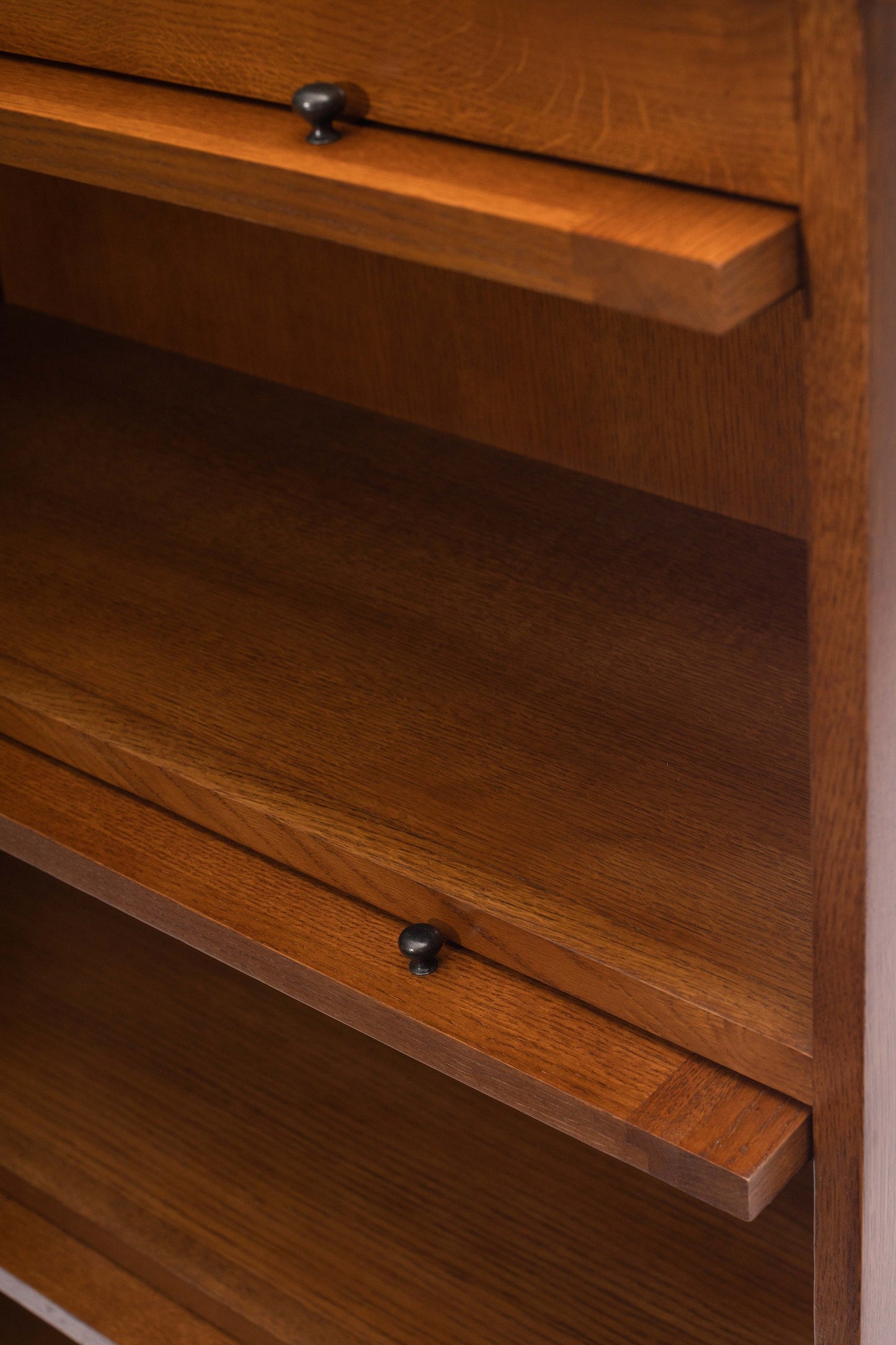 Mission Craftsman Style Oak Barrister Bookcase - 3 Stack