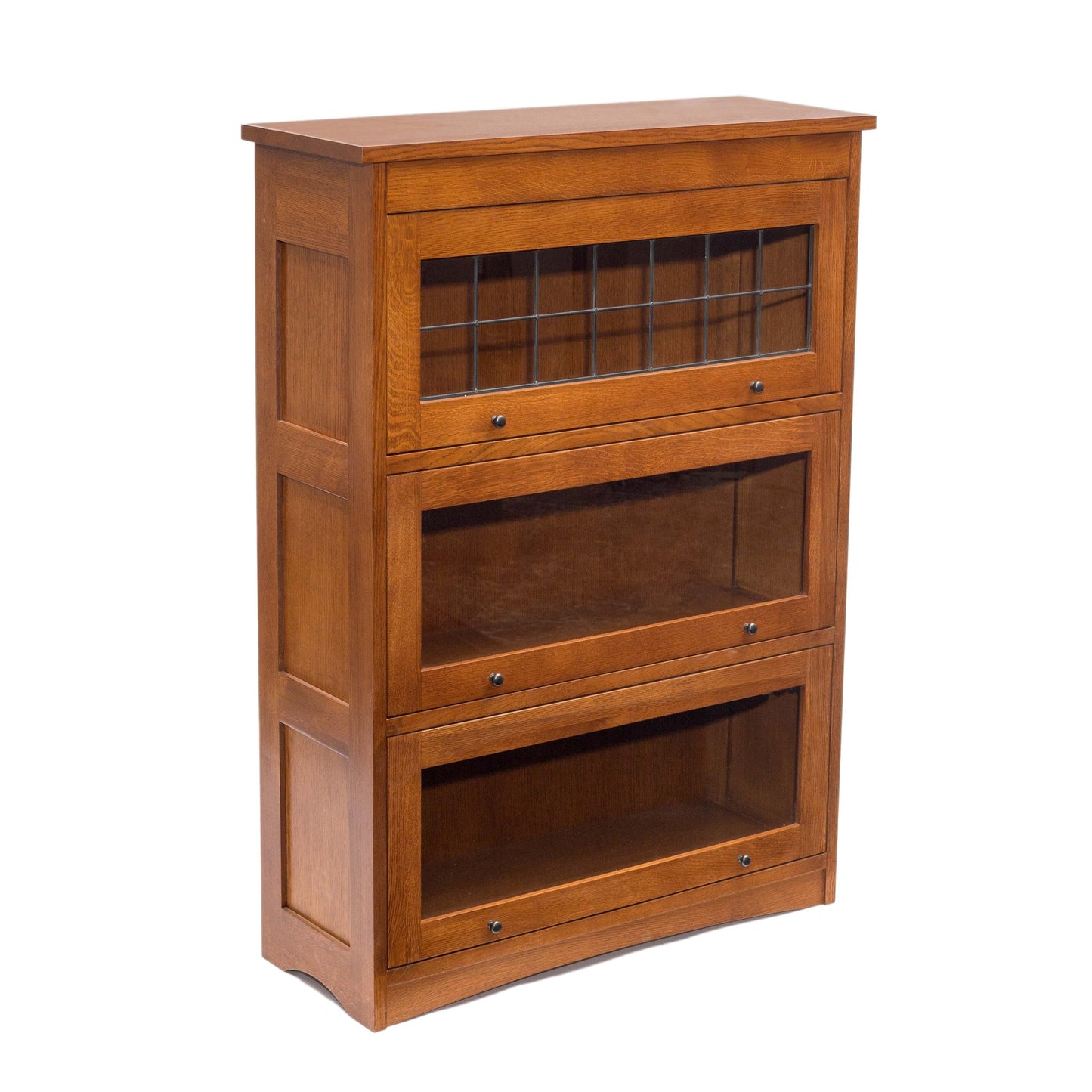 Mission Craftsman Style Oak Barrister Bookcase - 3 Stack
