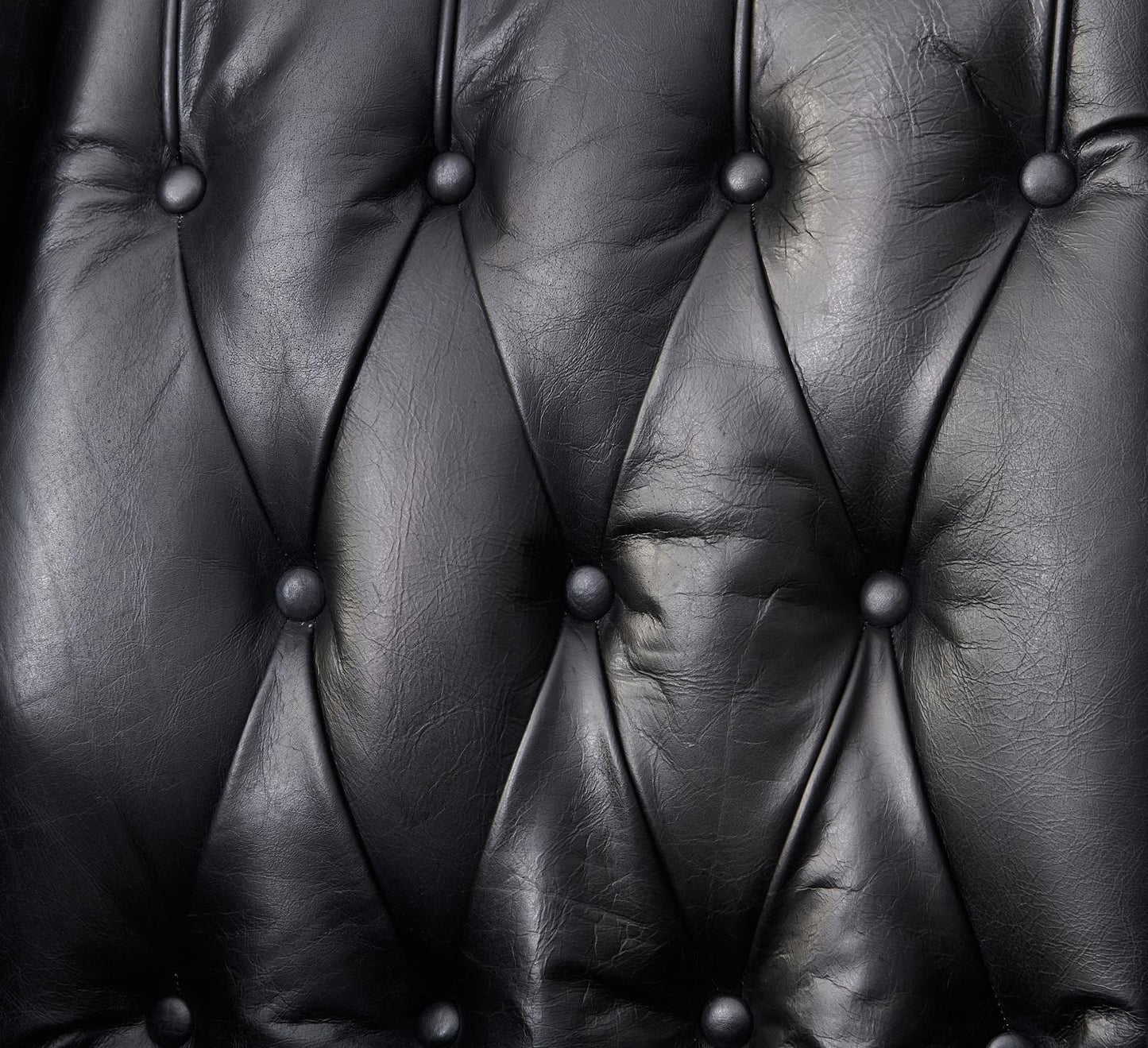 Tufted English Rolled Arm Wing Chair - Top Grain Leather