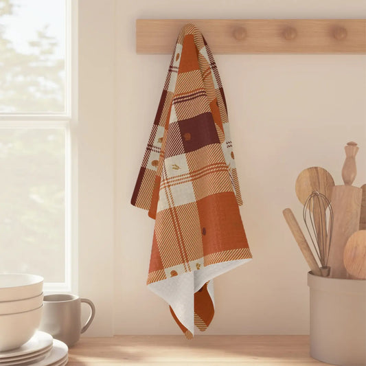 DipaliZ Microfiber Tea Towel Autumn Plaid Quick-dry Performance