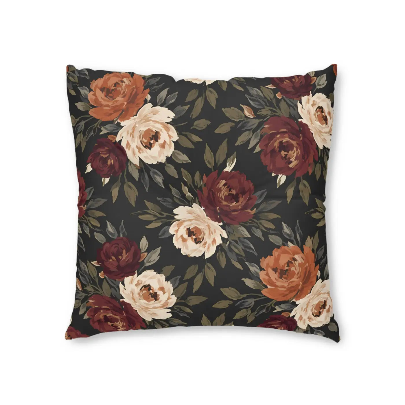 DipaliZ Tufted Floor Pillow Floral Cozy Rose Autumn Decor