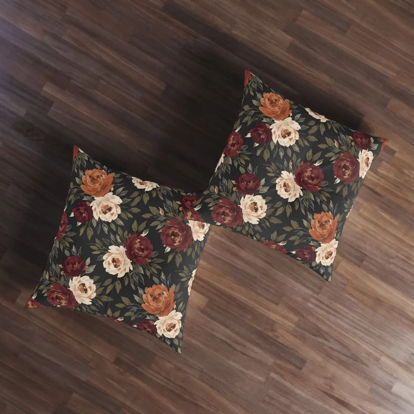 DipaliZ Tufted Floor Pillow Floral Cozy Rose Autumn Decor