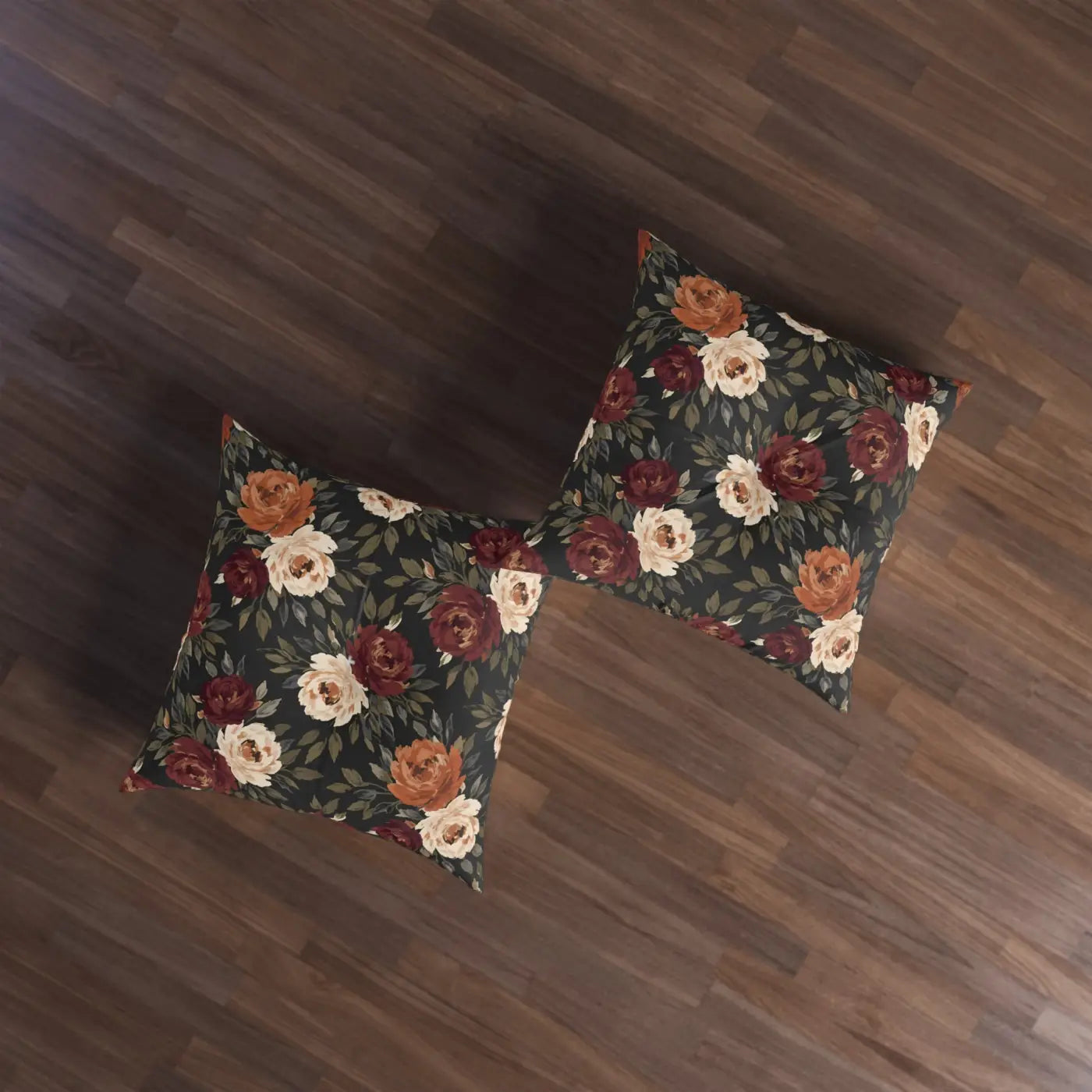 DipaliZ Tufted Floor Pillow Floral Cozy Rose Autumn Decor