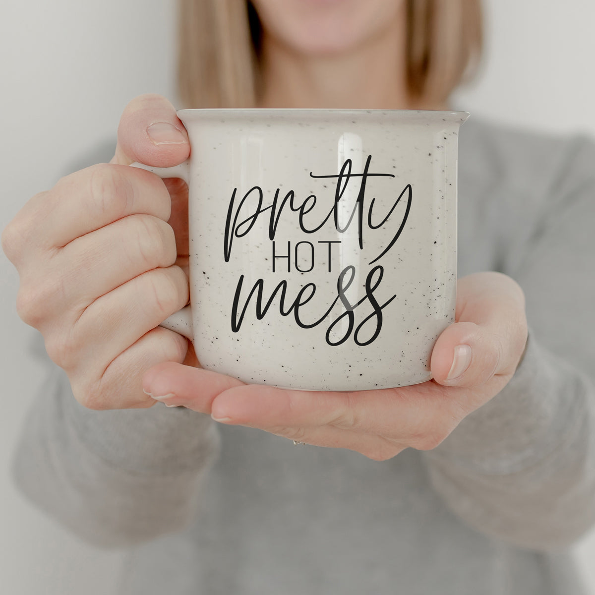 Pretty Hot Mess 14.5oz Ceramic Coffee Mug Funny Hot Mess Quote Cup For Home Office And Travel
