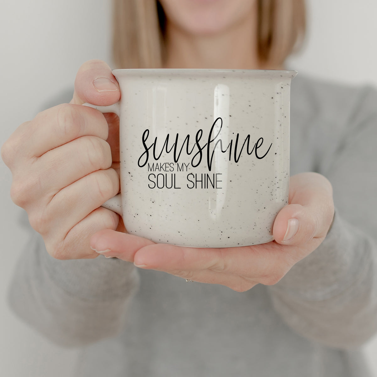 Sunshine 14.5oz Ceramic Campfire Style Mug White 14.5 Oz Rustic Camping Coffee Tea Cup Gift