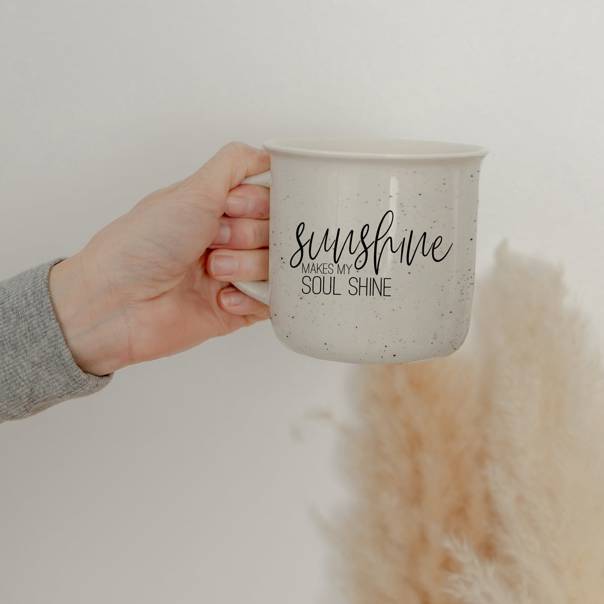 Sunshine 14.5oz Ceramic Campfire Style Mug White 14.5 Oz Rustic Camping Coffee Tea Cup Gift