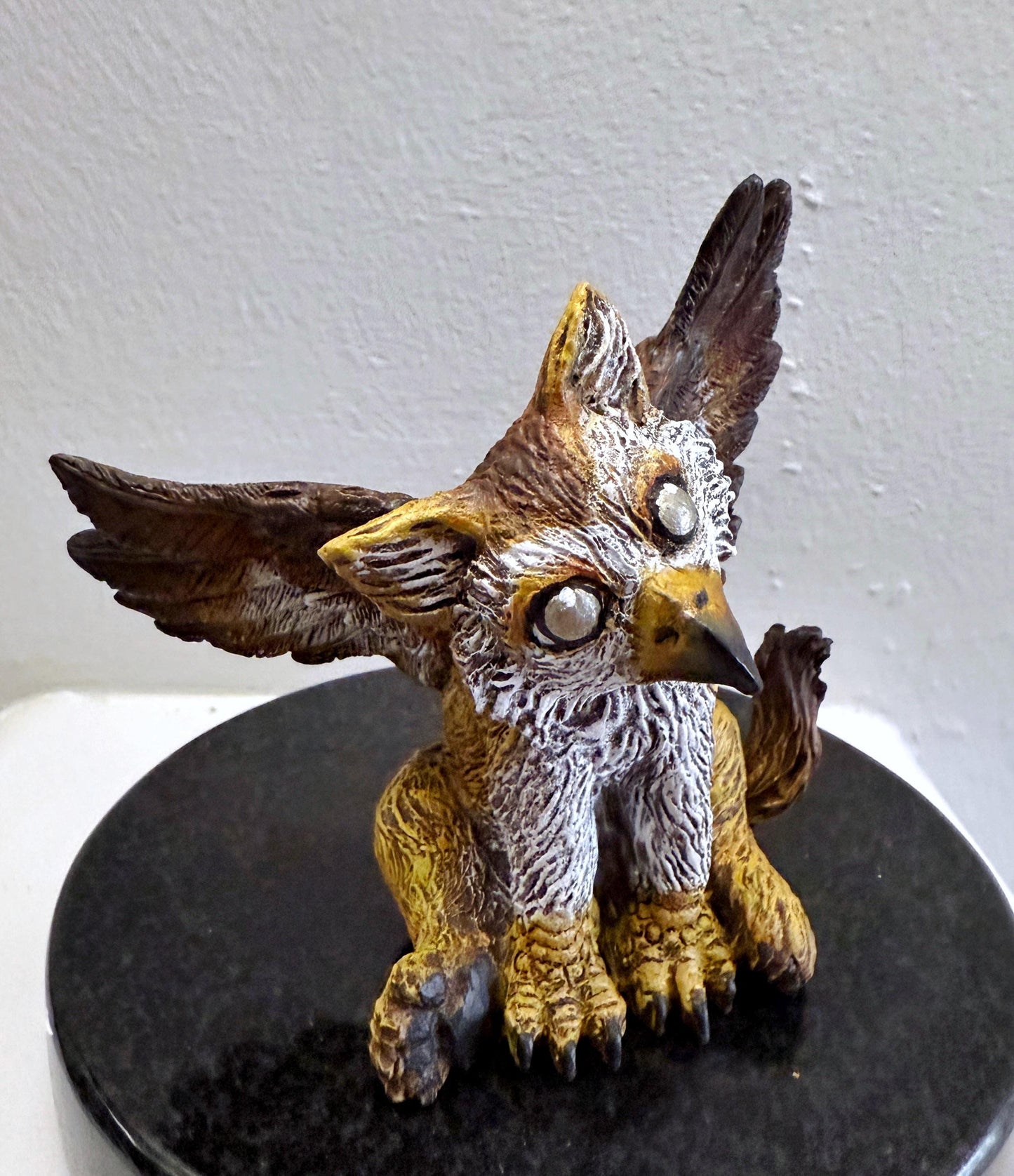 Baby Griffin Statue, Full Color Resin Sculpture | Mythical Creature Figurine | Unique Legendary Baby Griffin Figurine. Fantasy Art Gift