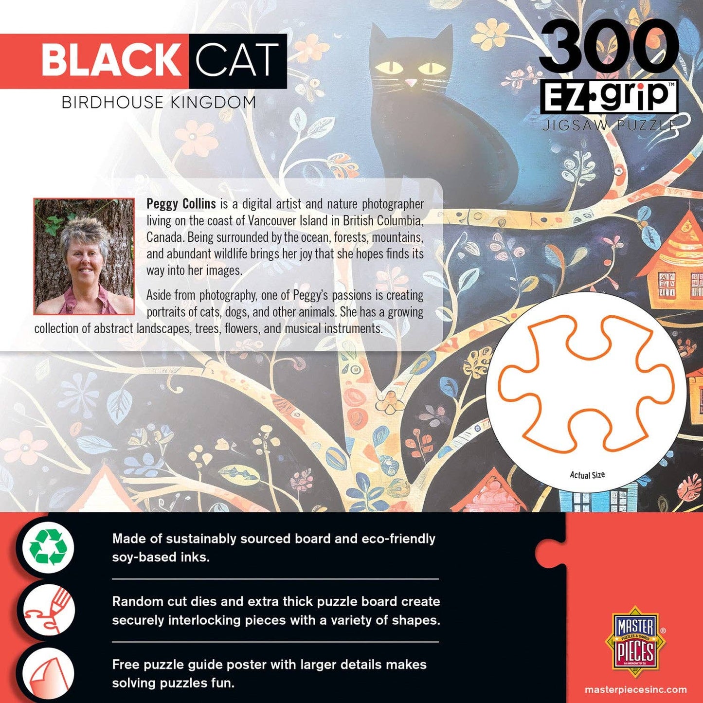 Black Cats - Birdhouse Kingdom 300 Piece EZ Grip Jigsaw Puzzle by Masterpieces Puzzles