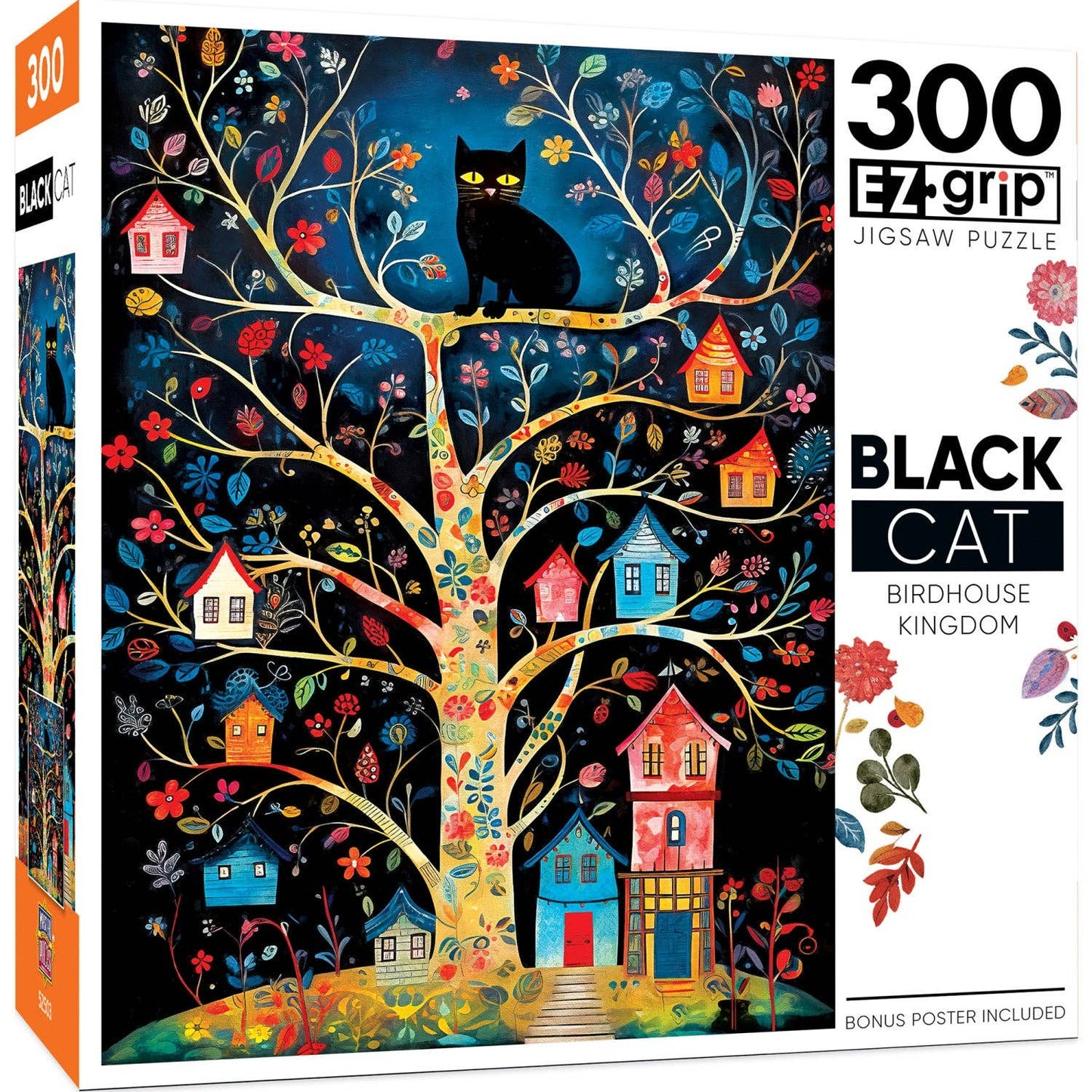 Black Cats - Birdhouse Kingdom 300 Piece EZ Grip Jigsaw Puzzle by Masterpieces Puzzles