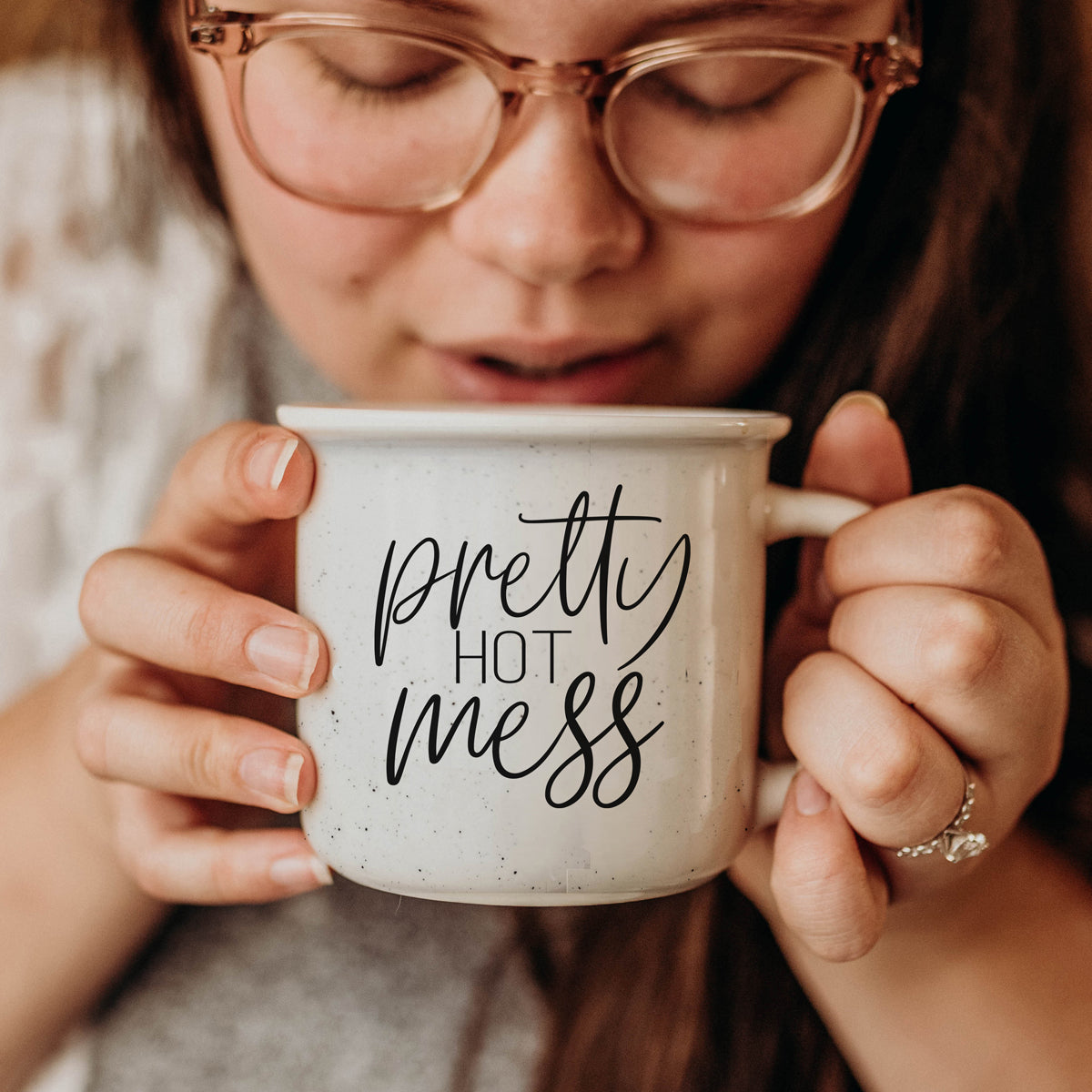 Pretty Hot Mess 14.5oz Ceramic Coffee Mug Funny Hot Mess Quote Cup For Home Office And Travel
