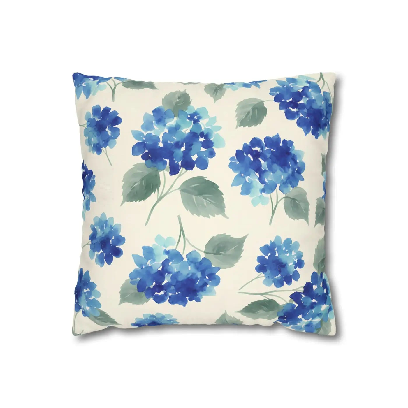 DipaliZ Blue Hydrangea Floral Pillowcase Cotton 18x18
