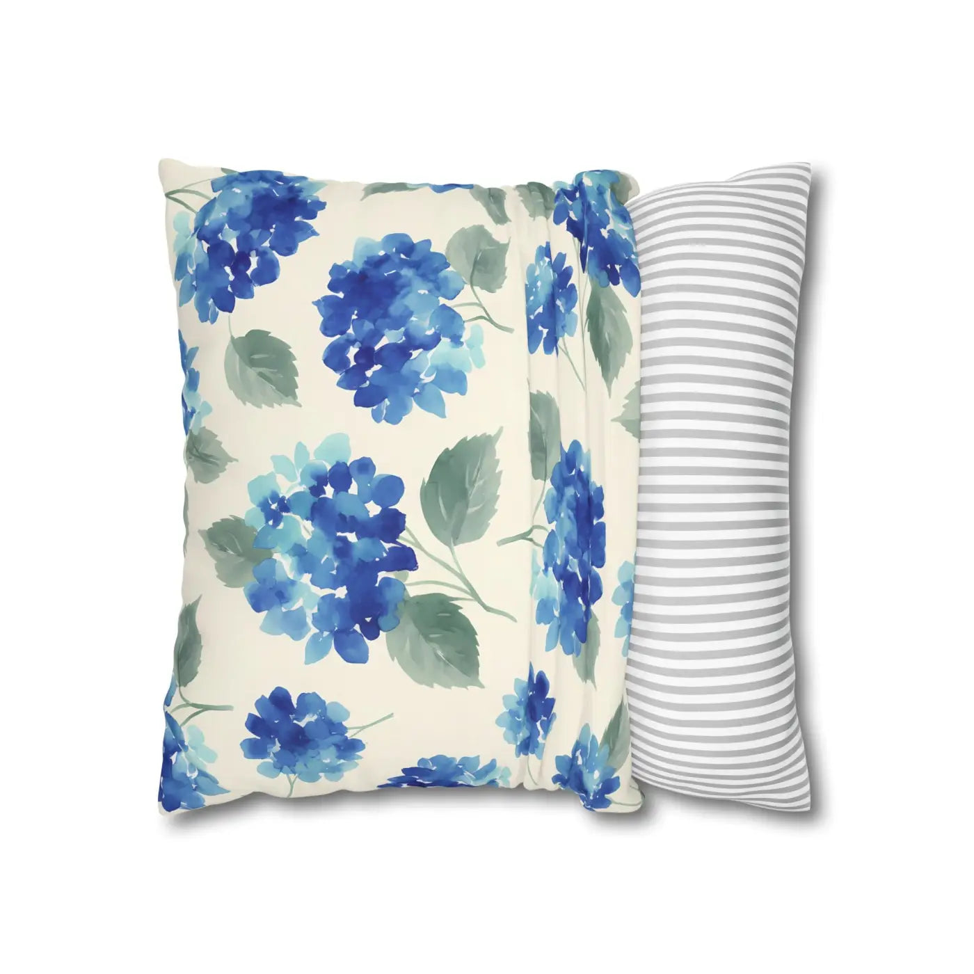 DipaliZ Blue Hydrangea Floral Pillowcase Cotton 18x18