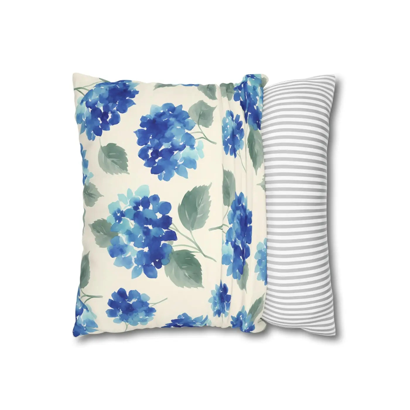 DipaliZ Blue Hydrangea Floral Pillowcase Cotton 18x18