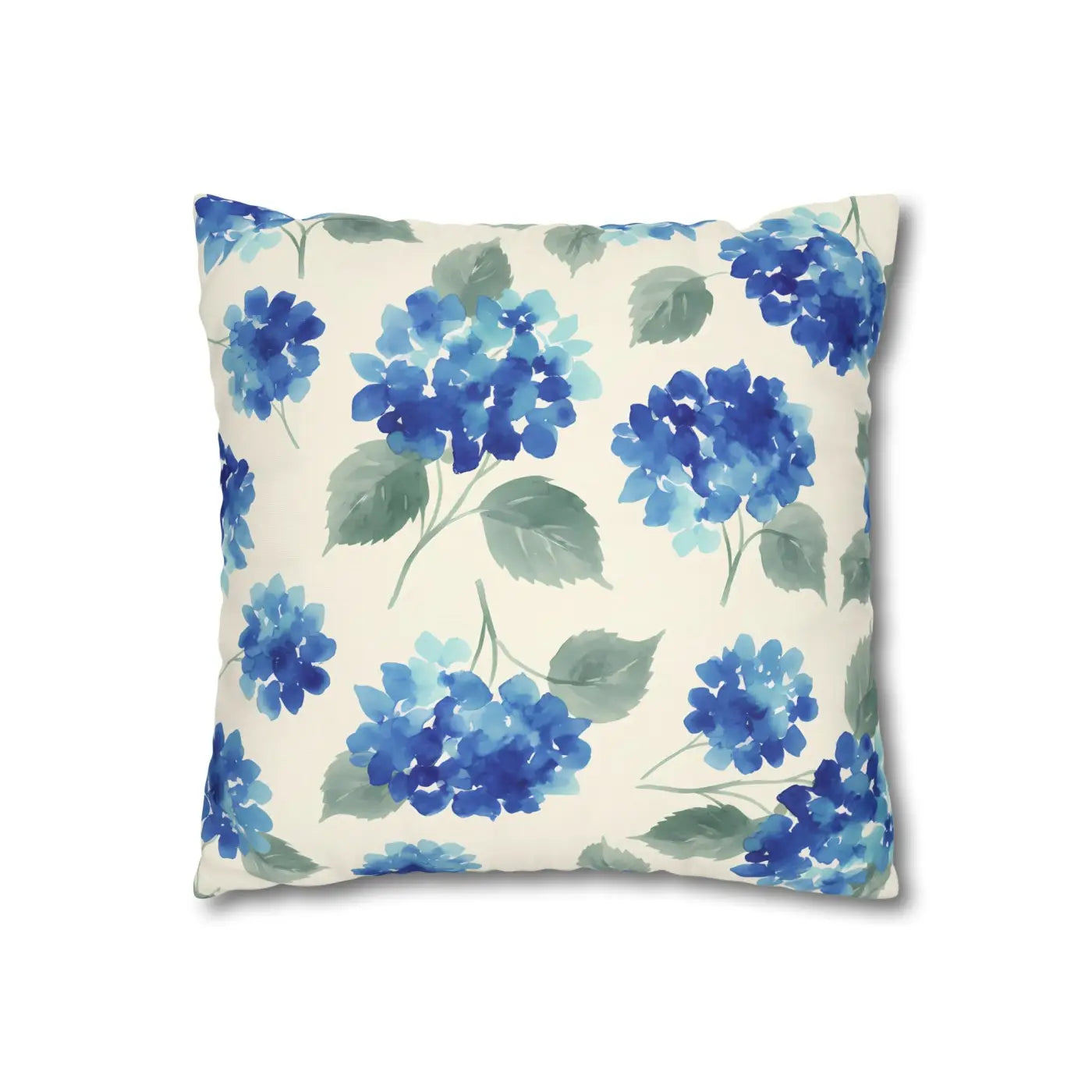 DipaliZ Blue Hydrangea Floral Pillowcase Cotton 18x18