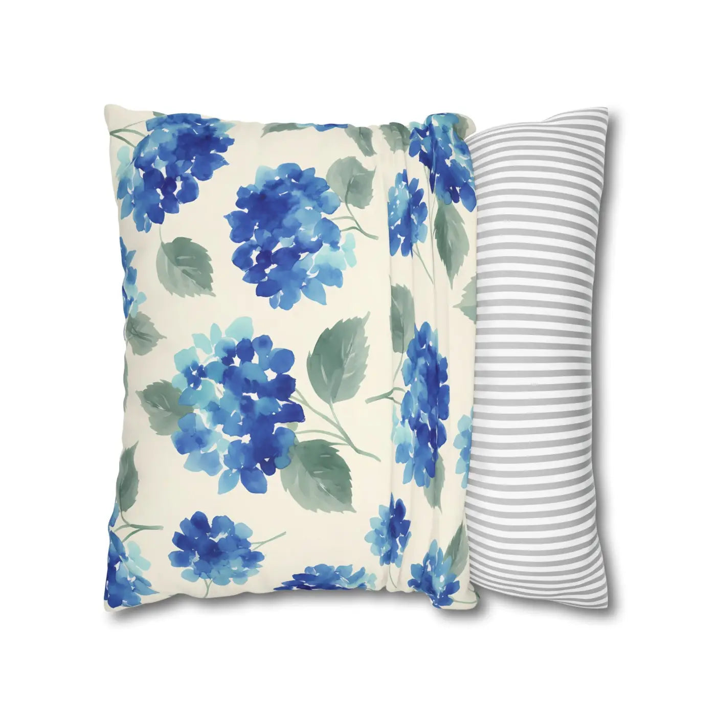 DipaliZ Blue Hydrangea Floral Pillowcase Cotton 18x18