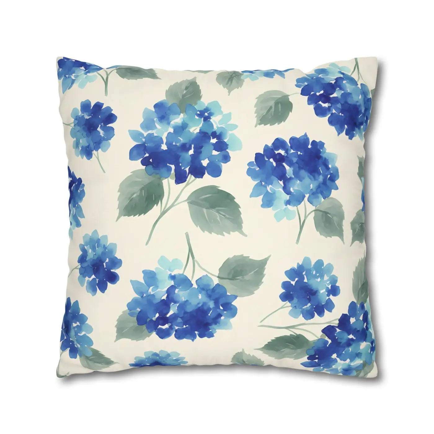 DipaliZ Blue Hydrangea Floral Pillowcase Cotton 18x18