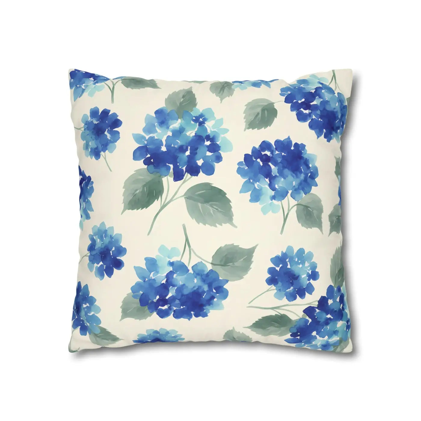 DipaliZ Blue Hydrangea Floral Pillowcase Cotton 18x18
