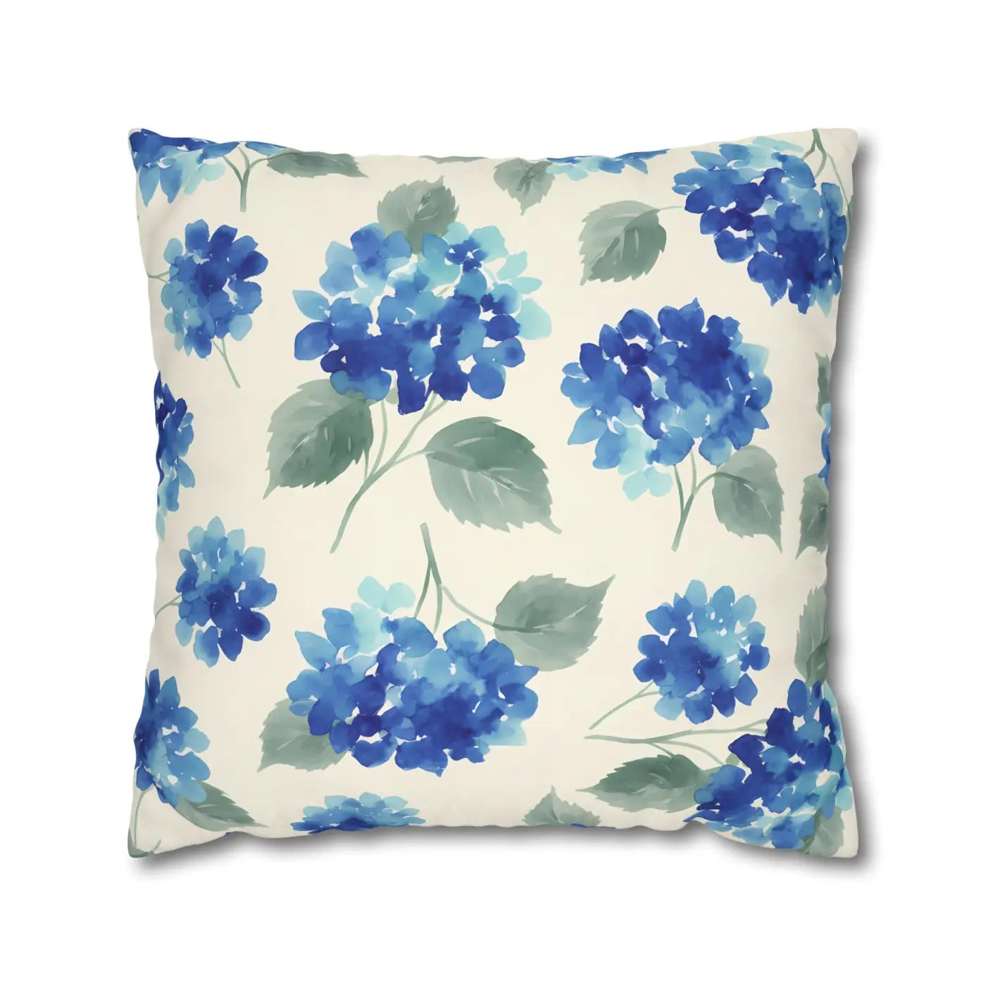 DipaliZ Blue Hydrangea Floral Pillowcase Cotton 18x18
