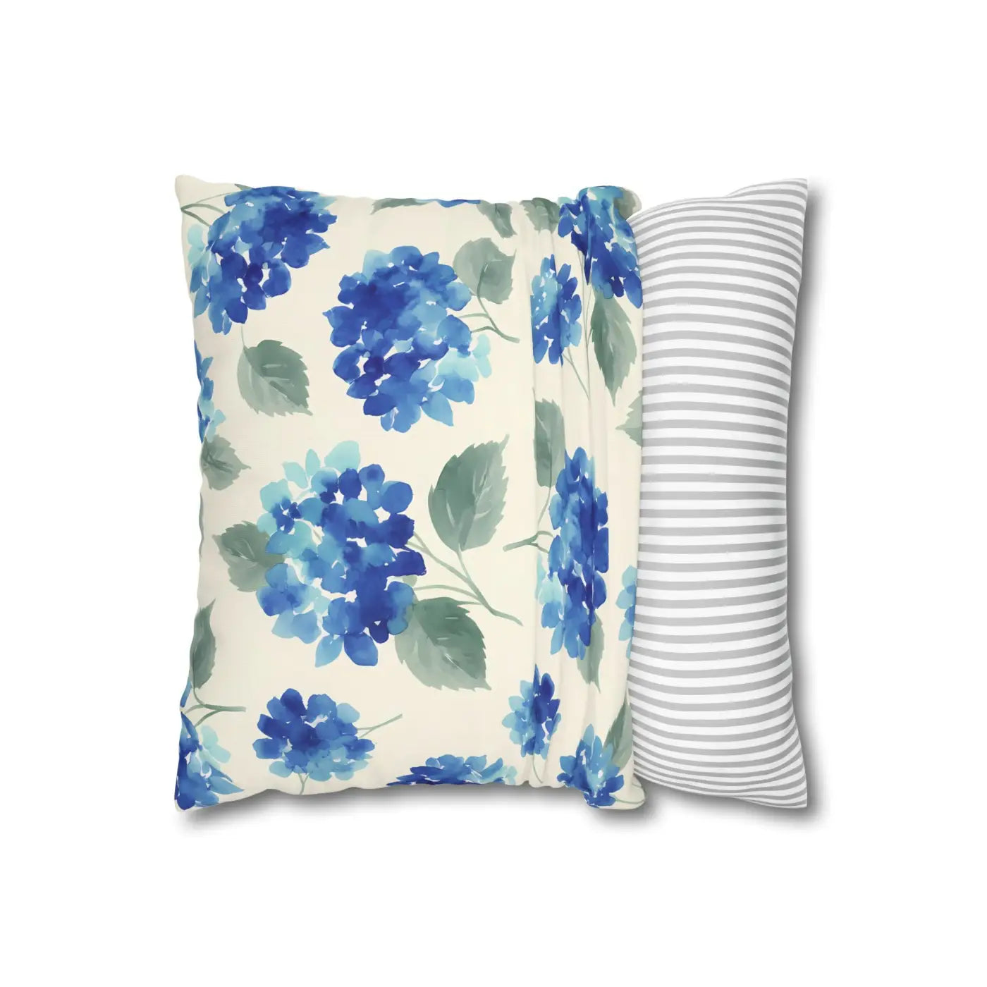 DipaliZ Blue Hydrangea Floral Pillowcase Cotton 18x18