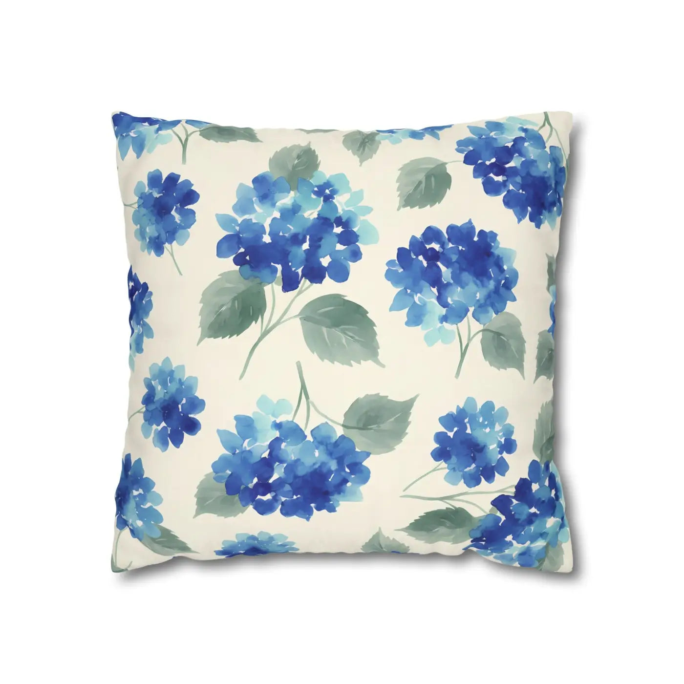 DipaliZ Blue Hydrangea Floral Pillowcase Cotton 18x18