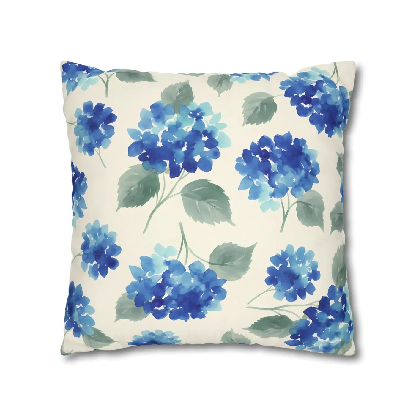 DipaliZ Blue Hydrangea Floral Pillowcase Cotton 18x18