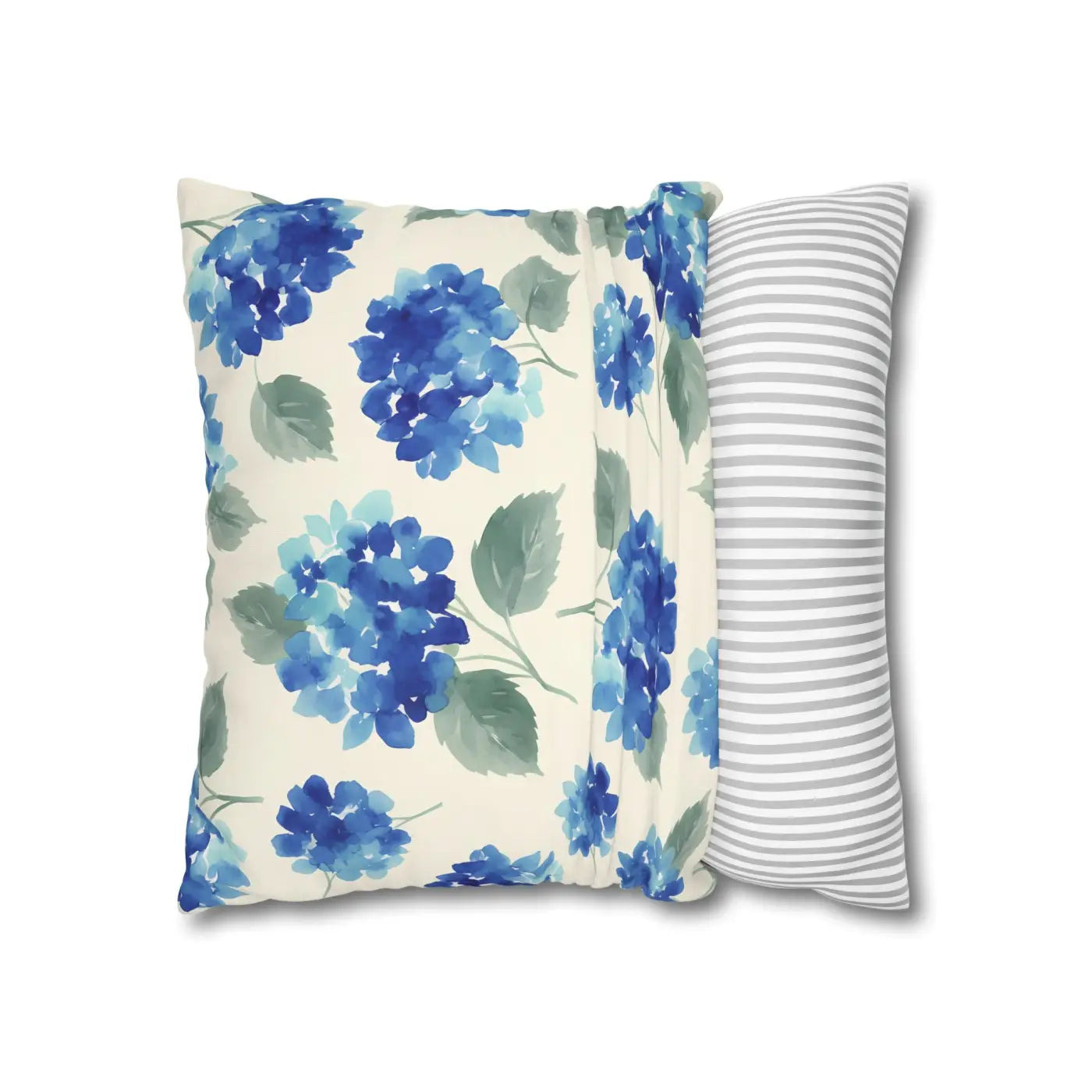 DipaliZ Blue Hydrangea Floral Pillowcase Cotton 18x18