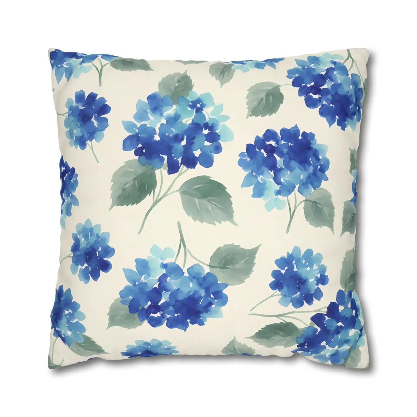 DipaliZ Blue Hydrangea Floral Pillowcase Cotton 18x18