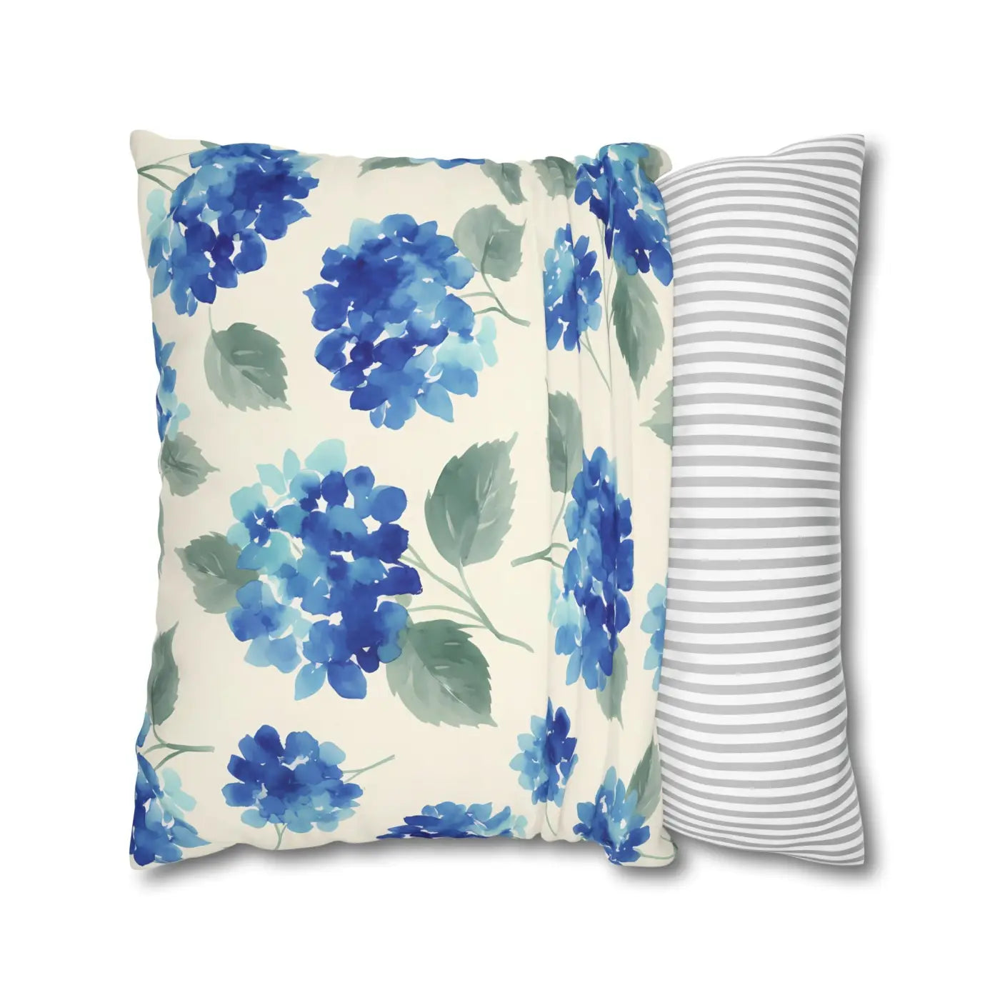 DipaliZ Blue Hydrangea Floral Pillowcase Cotton 18x18