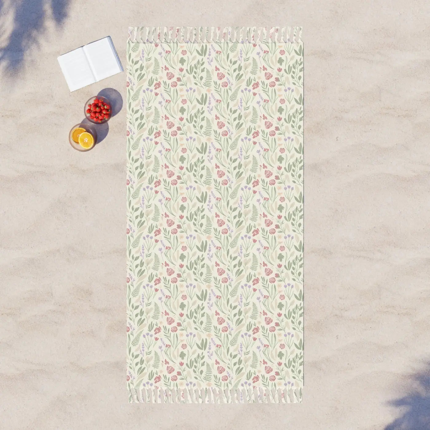 DipaliZ Boho Floral Beach Towel Sand Resistant Weave