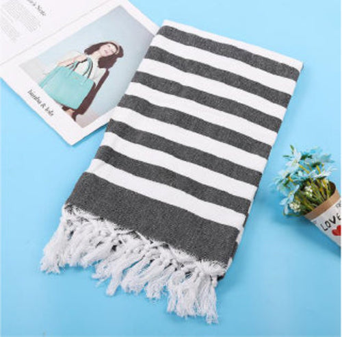 Turkish Cotton Towel 180 GSM Lightweight Peshtemal Beach Towel Striped